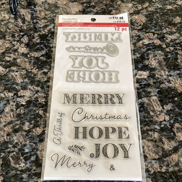 RECOLLECTIONS HOLIDAY SAYINGS CLEAR STAMPS LOT IF 3 NWT - Picture 6 of 6